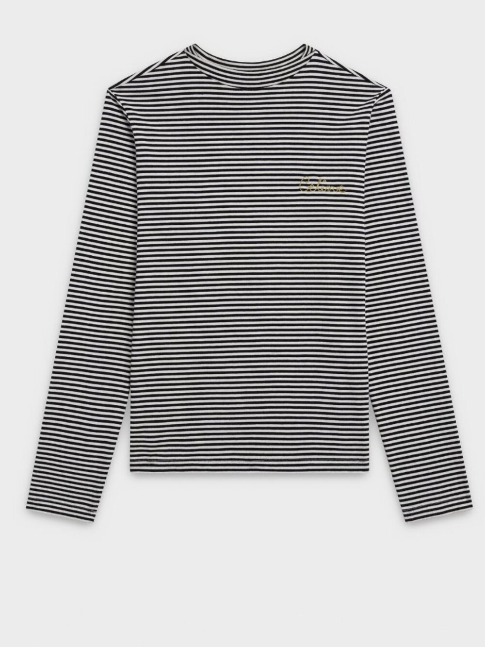 CELINE size XS  cotton embroidery stripe Women's long-sleeve T-shirt